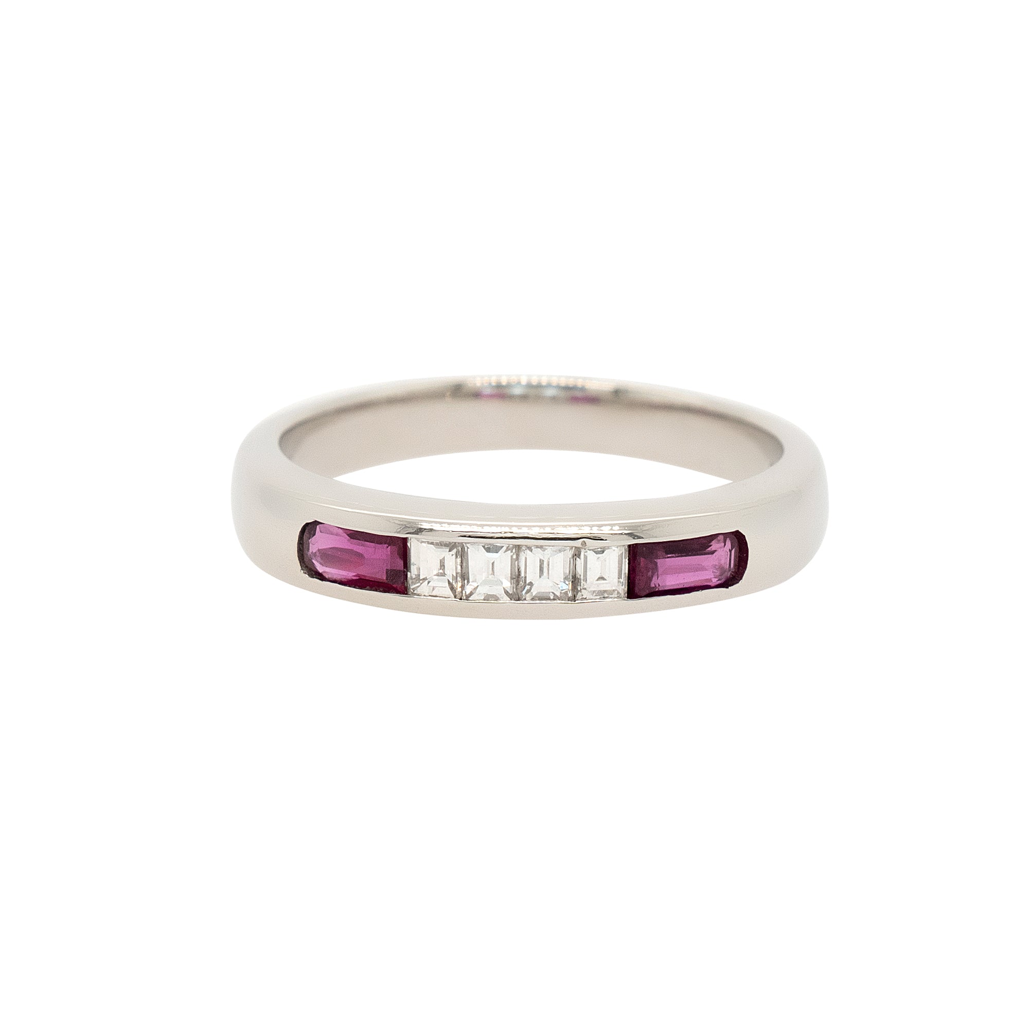 Platinum 0.30ctw Ruby & 0.16ctw Diamond Band