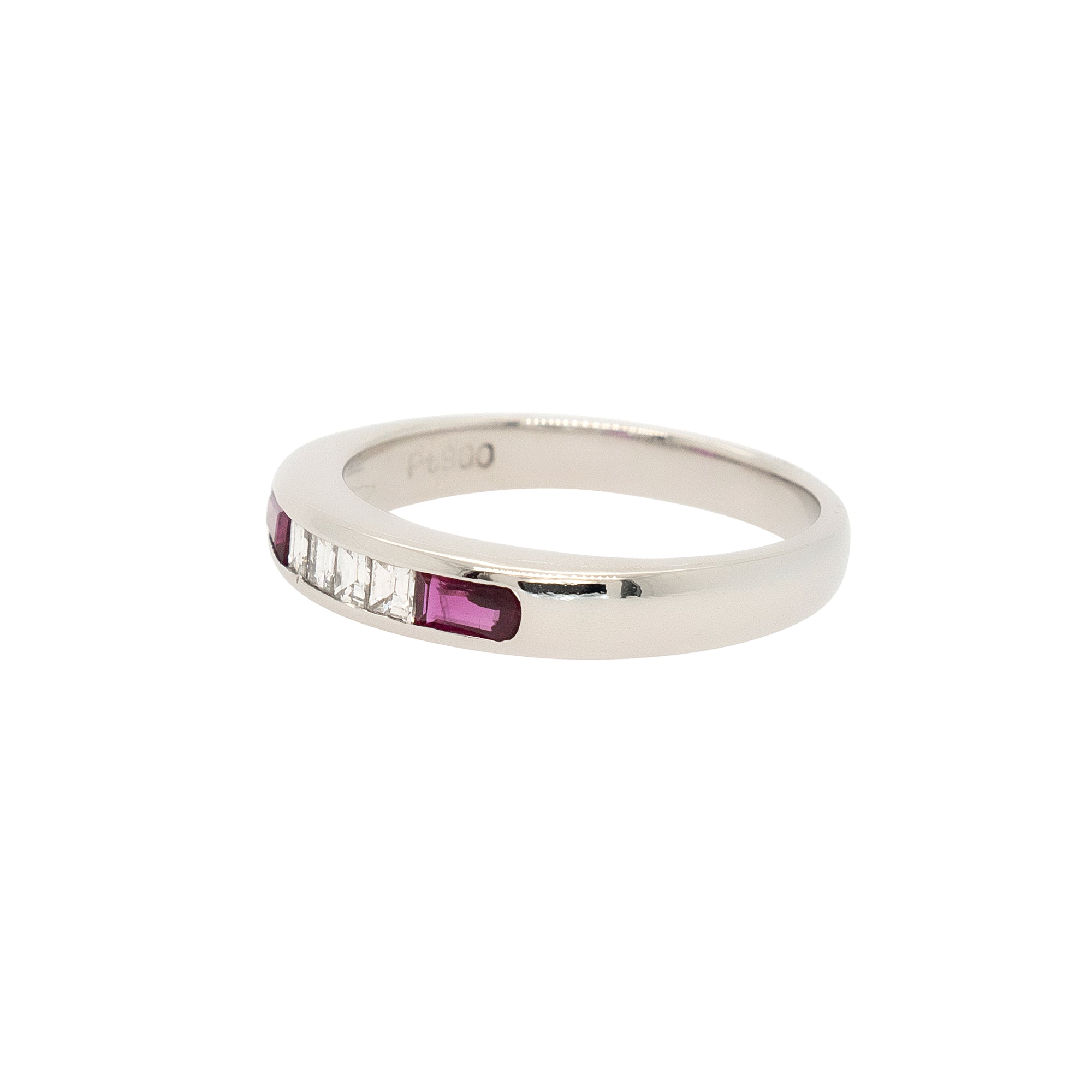 Platinum 0.30ctw Ruby & 0.16ctw Diamond Band