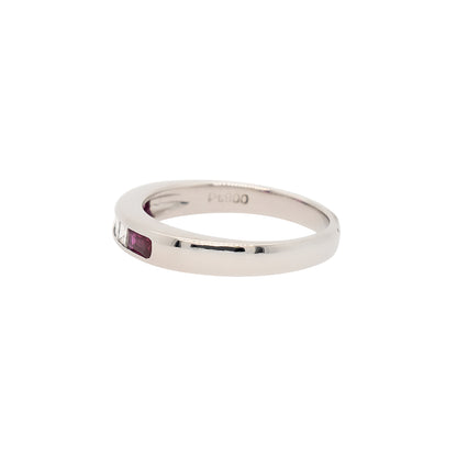 Platinum 0.30ctw Ruby & 0.16ctw Diamond Band
