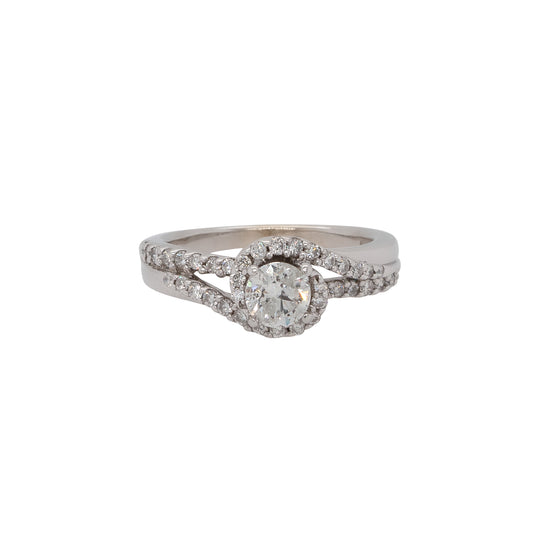 14k White Gold 0.55ctw Round Diamond Engagement Ring