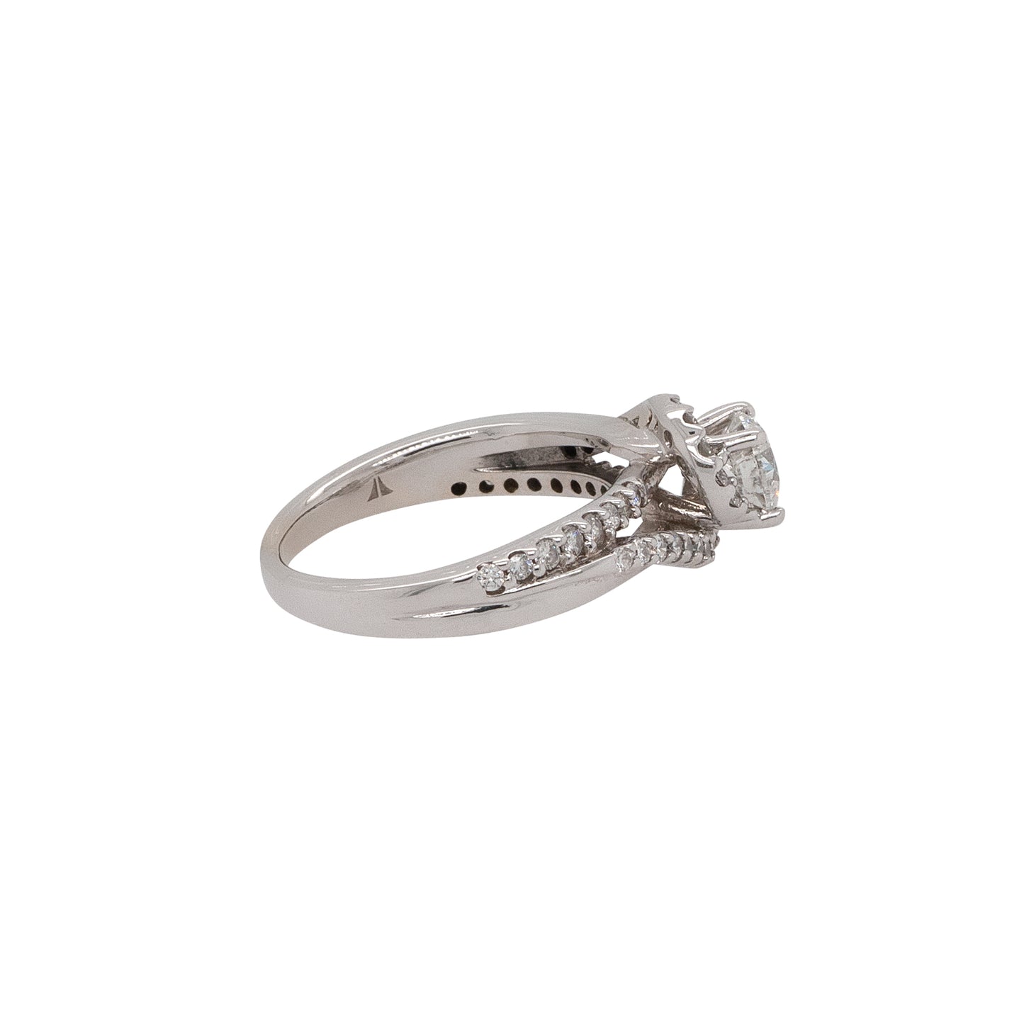 14k White Gold 0.55ctw Round Diamond Engagement Ring