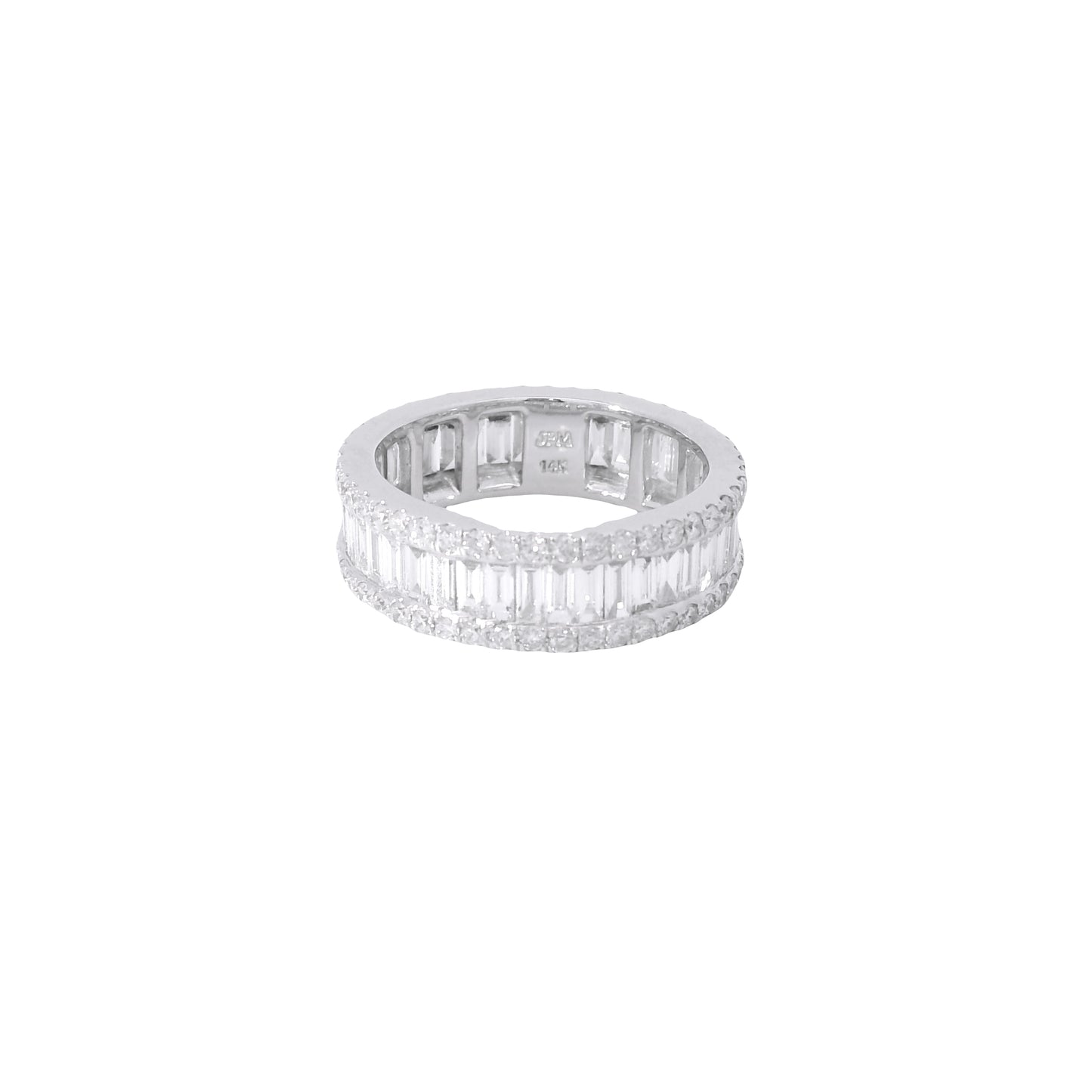 14k White Gold 3.21ctw Mixed Cut Diamond Eternity Band