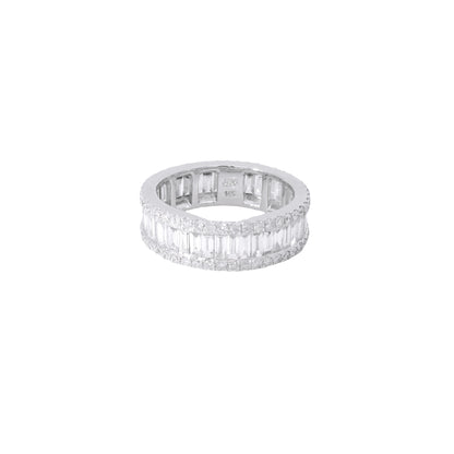 14k White Gold 3.21ctw Mixed Cut Diamond Eternity Band