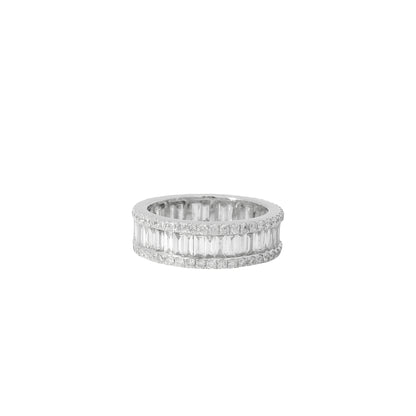 14k White Gold 3.21ctw Mixed Cut Diamond Eternity Band