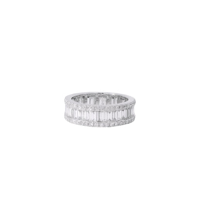 14k White Gold 3.21ctw Mixed Cut Diamond Eternity Band