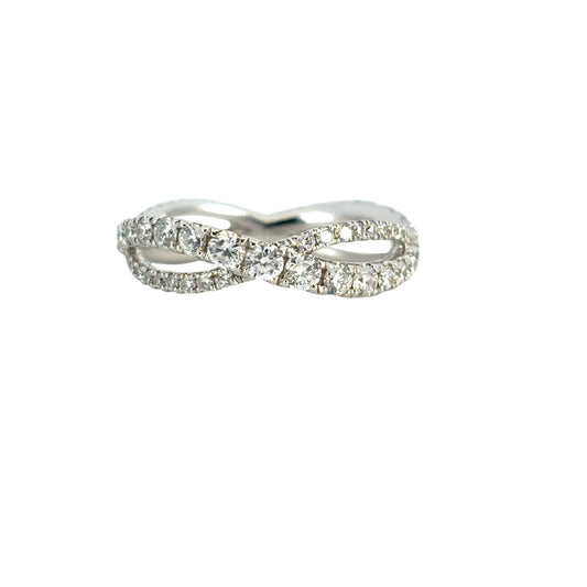 18k White Gold 1.25ctw Twisted Diamond Band Ring