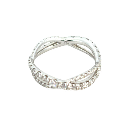 18k White Gold 1.25ctw Twisted Diamond Band Ring