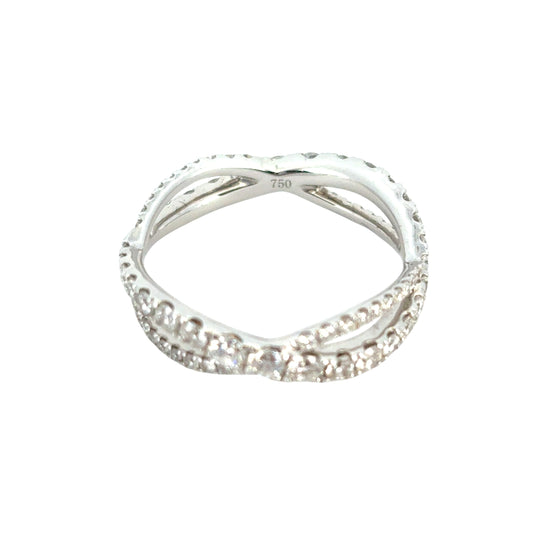 18k White Gold 1.25ctw Twisted Diamond Band Ring