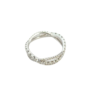 18k White Gold 1.25ctw Twisted Diamond Band Ring