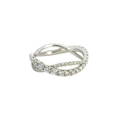 18k White Gold 1.25ctw Twisted Diamond Band Ring