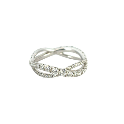 18k White Gold 1.25ctw Twisted Diamond Band Ring