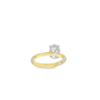18k White and Yellow Gold GIA Certified 2.01ctw Oval Diamond Ring