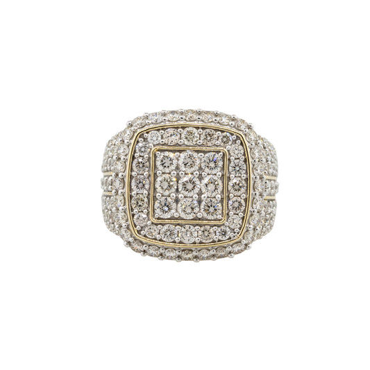14k Yellow Gold 5ctw Diamond Pave Vintage Style Men’s Ring