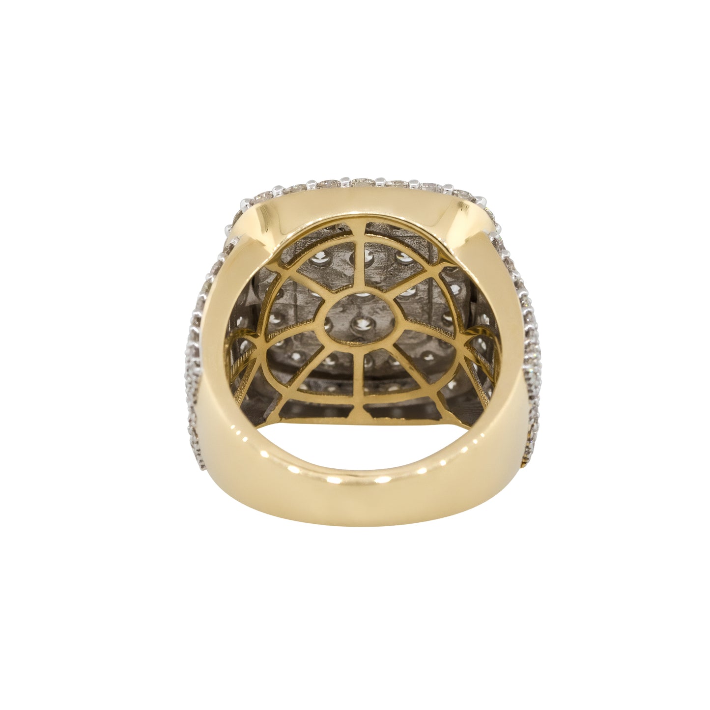 14k Yellow Gold 5ctw Diamond Pave Vintage Style Men’s Ring