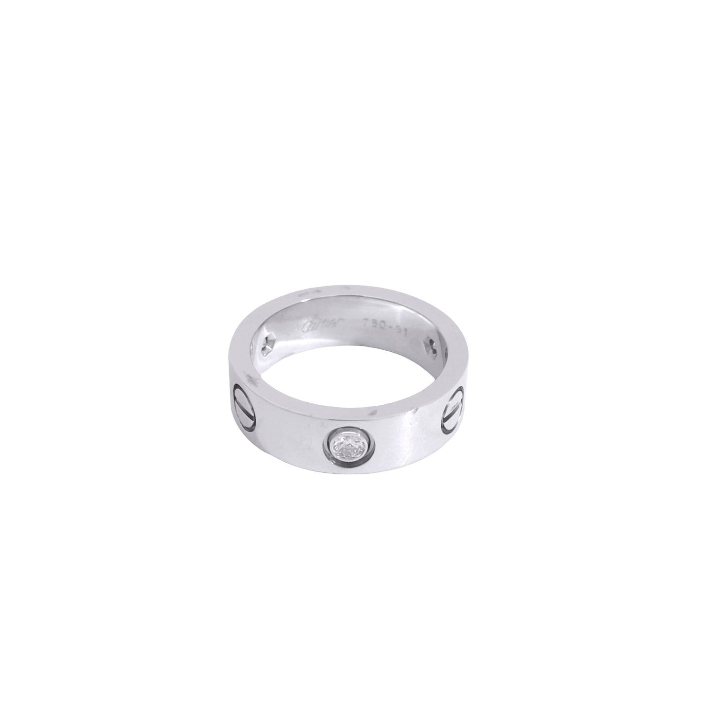 Cartier 18k White Gold 3 Diamond Love Ring