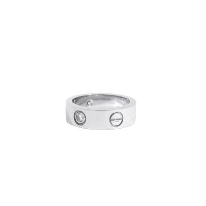 Cartier 18k White Gold 3 Diamond Love Ring