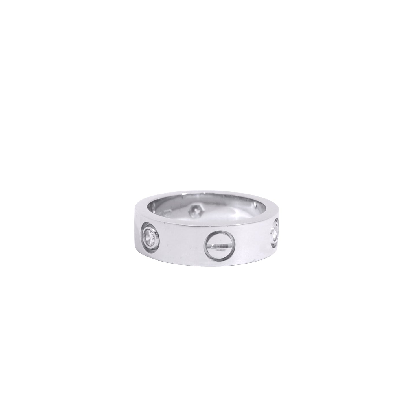Cartier 18k White Gold 3 Diamond Love Ring