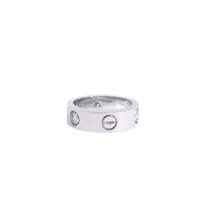 Cartier 18k White Gold 3 Diamond Love Ring