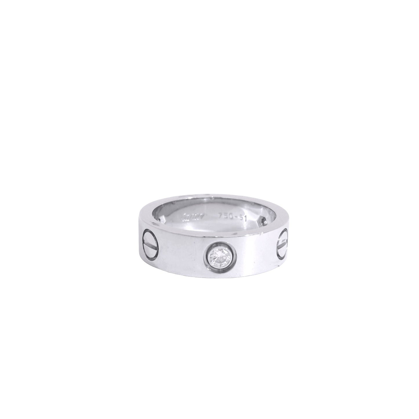 Cartier 18k White Gold 3 Diamond Love Ring