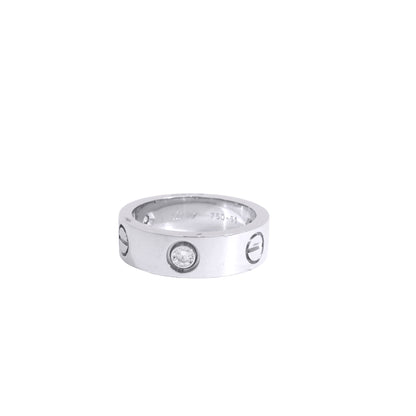 Cartier 18k White Gold 3 Diamond Love Ring