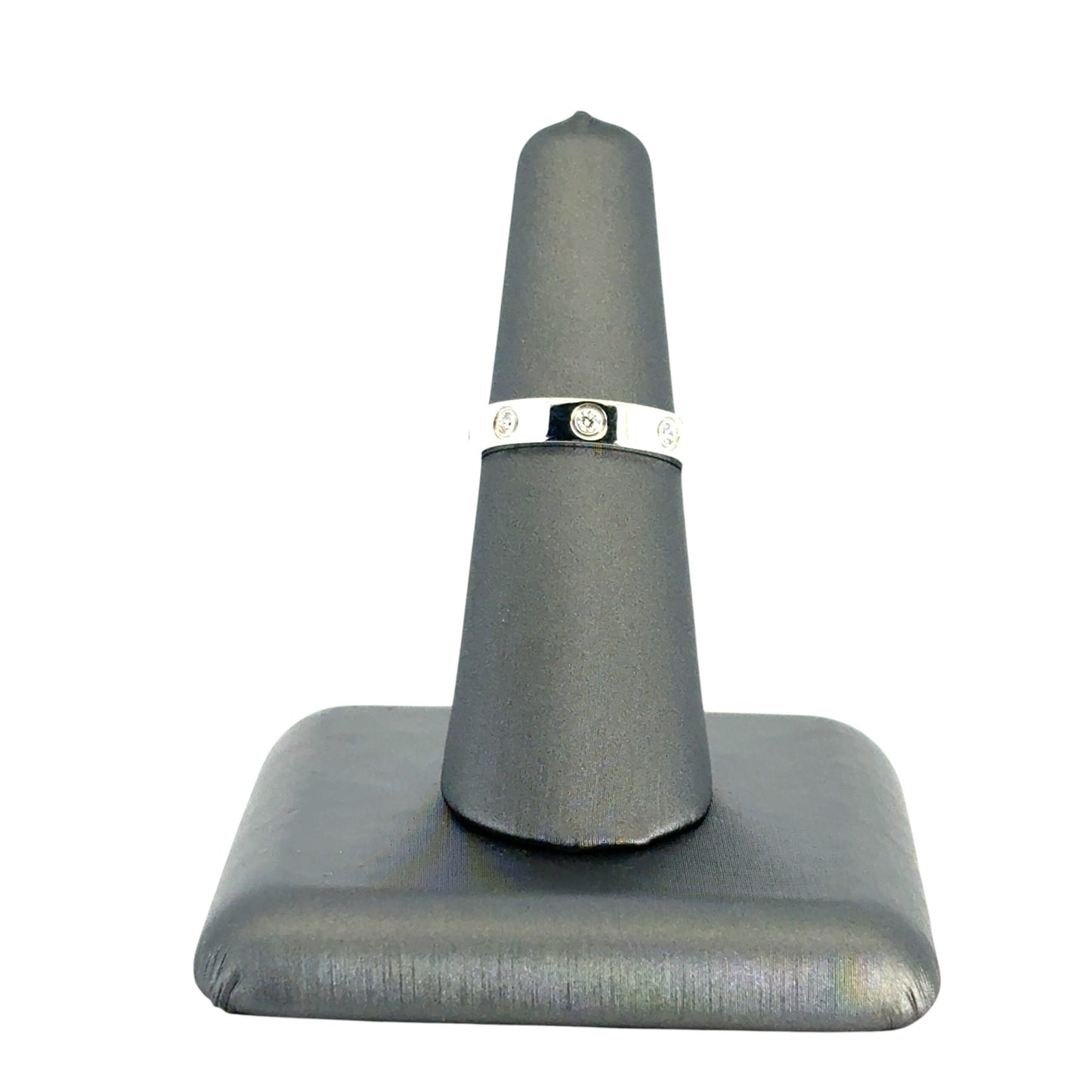 Cartier 18k White Gold Diamond Love Band Ring 