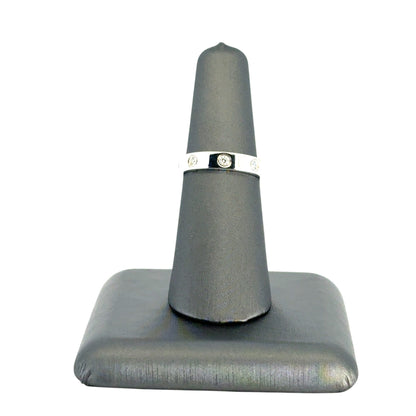 Cartier 18k White Gold Diamond Love Band Ring 
