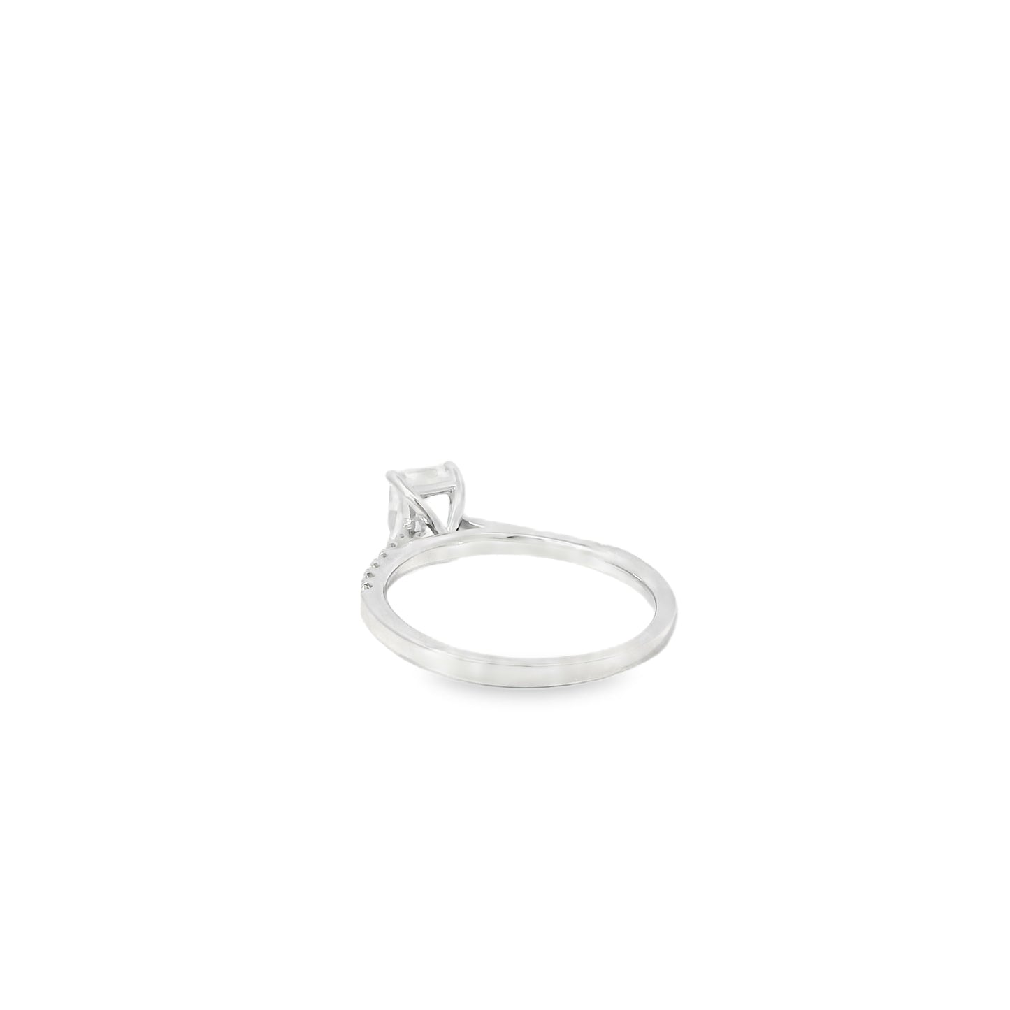 18k White Gold GIA Certified 1.00ct Radiant Cut Diamond Engagement Ring