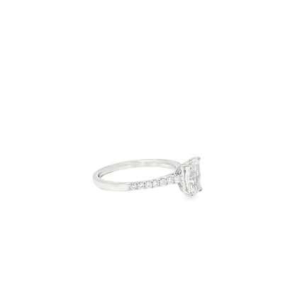 18k White Gold GIA Certified 1.00ct Radiant Cut Diamond Engagement Ring