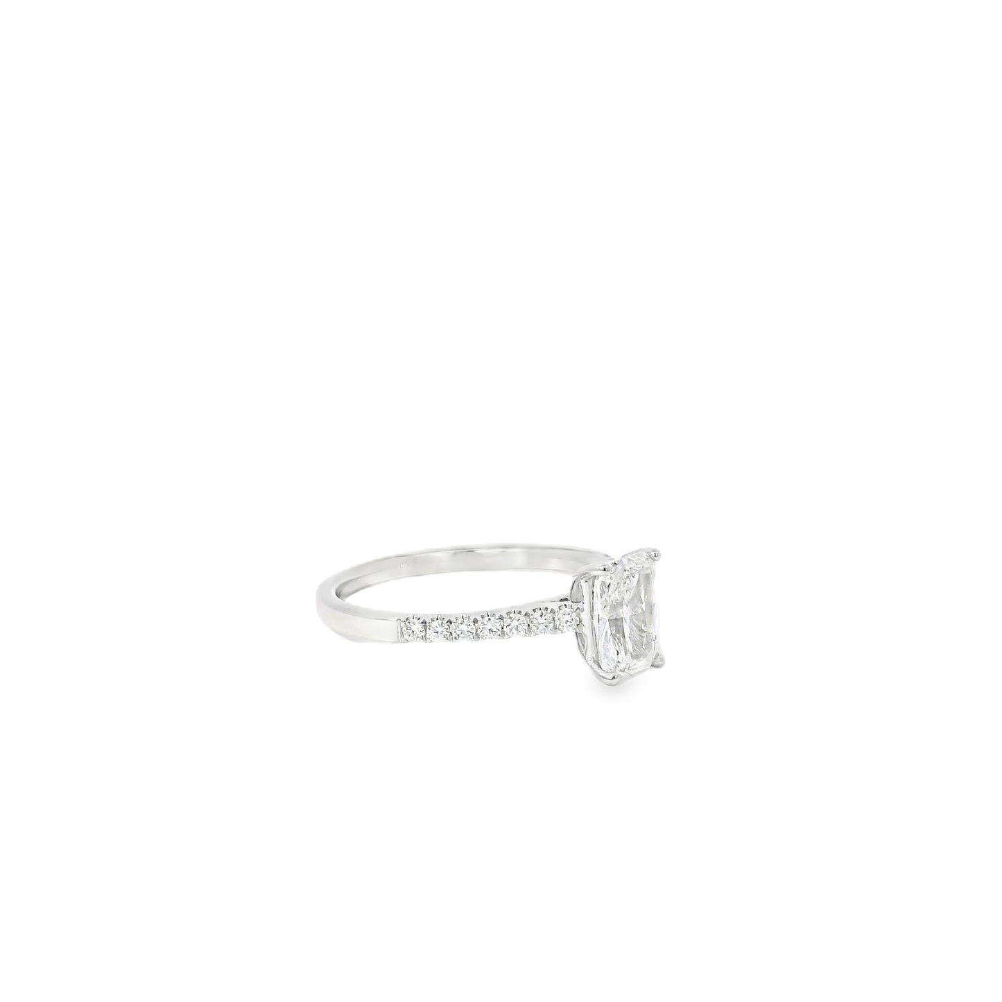 18k White Gold GIA Certified 1.00ct Radiant Cut Diamond Engagement Ring