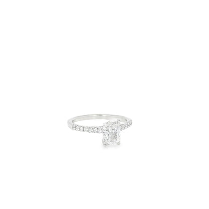 18k White Gold GIA Certified 1.00ct Radiant Cut Diamond Engagement Ring