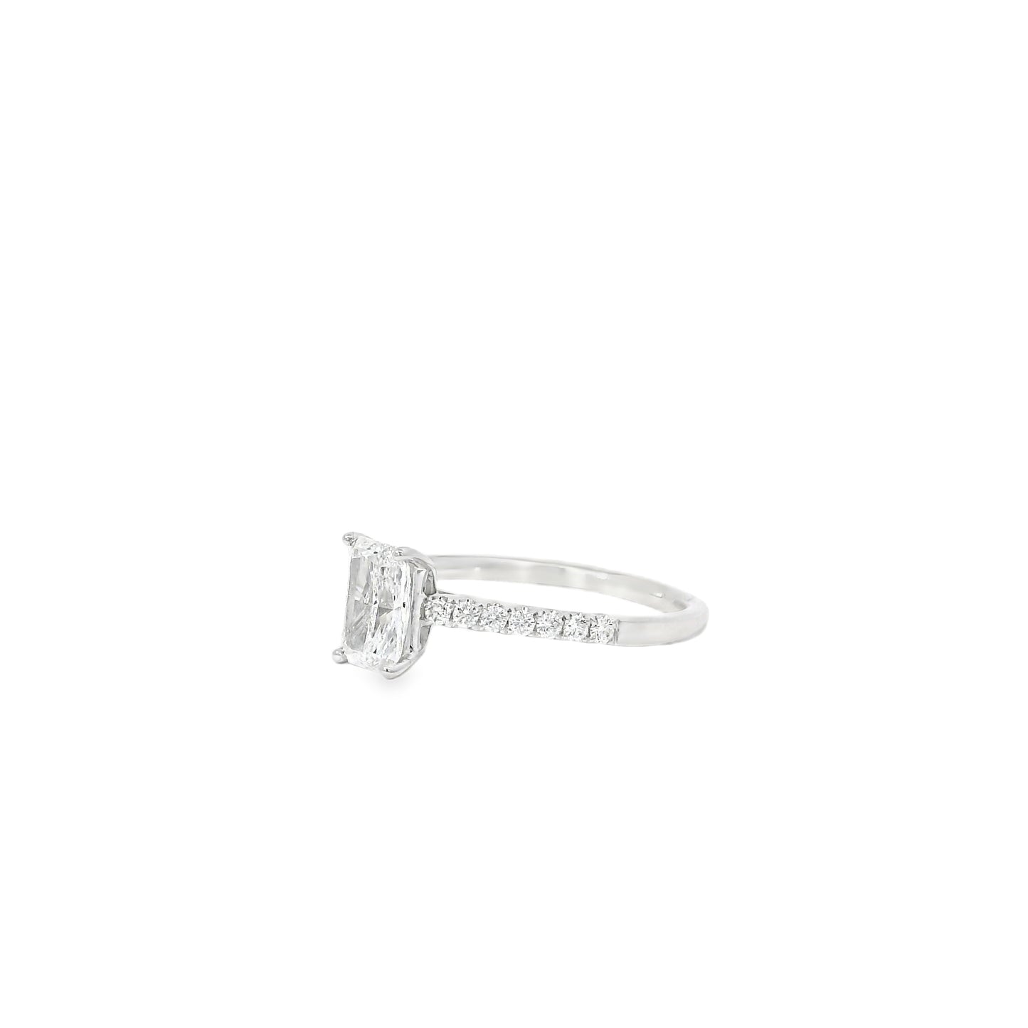 18k White Gold GIA Certified 1.00ct Radiant Cut Diamond Engagement Ring