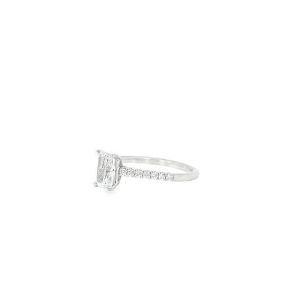 18k White Gold GIA Certified 1.00ct Radiant Cut Diamond Engagement Ring