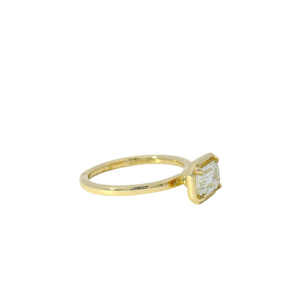 14k Yellow Gold GIA Certified 1.07ct Emerald Cut Diamond Engagement Ring