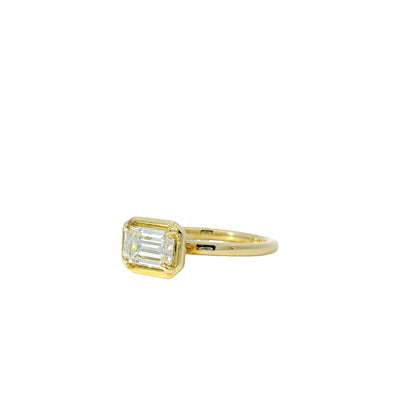 14k Yellow Gold GIA Certified 1.07ct Emerald Cut Diamond Engagement Ring
