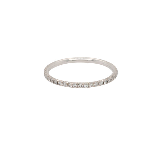 Tiffany & Co. 18k White Gold Diamond Stackable Band