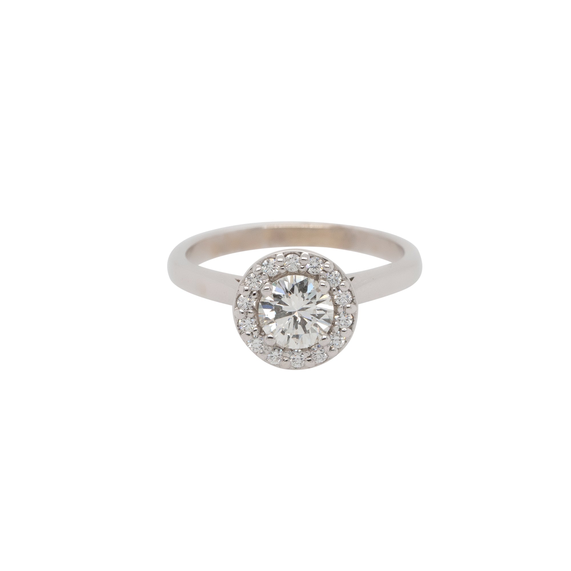 14k White Gold GIA Certified 0.72ct Natural Round Brilliant Diamond Engagement Ring