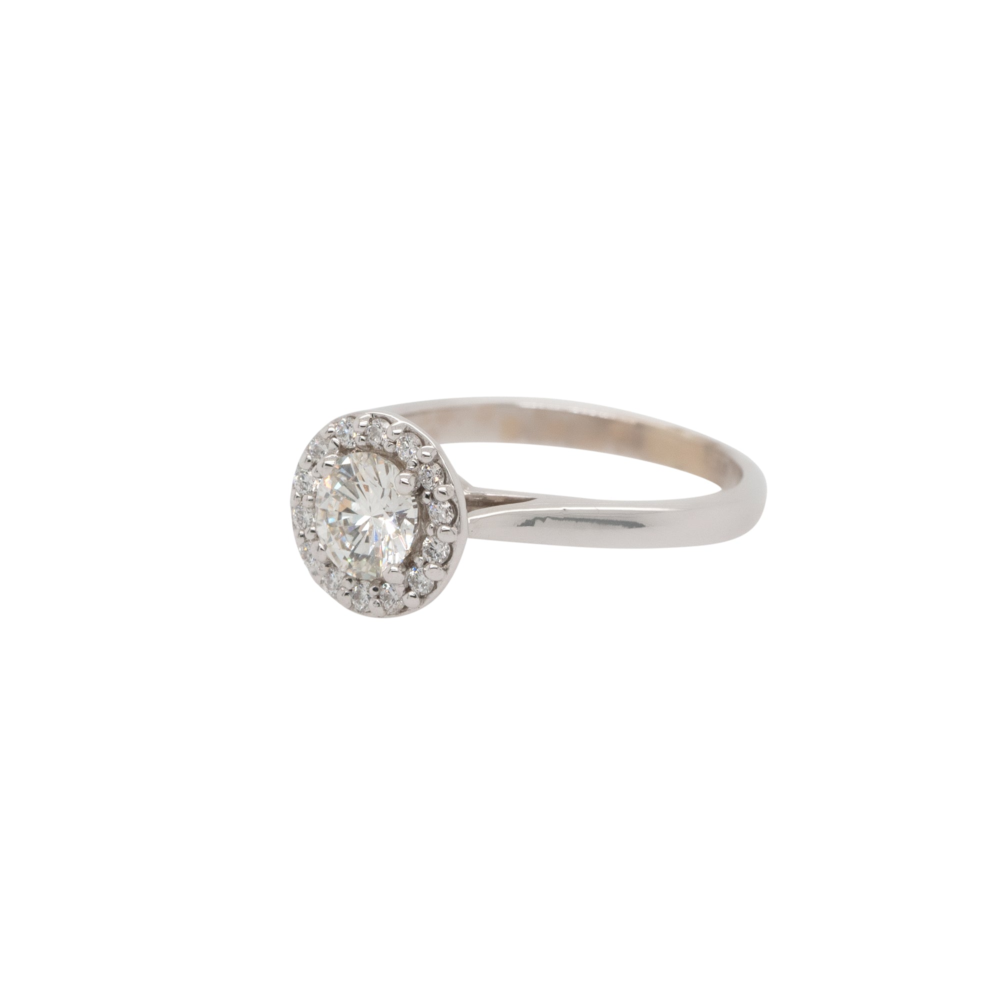 14k White Gold GIA Certified 0.72ct Natural Round Brilliant Diamond Engagement Ring