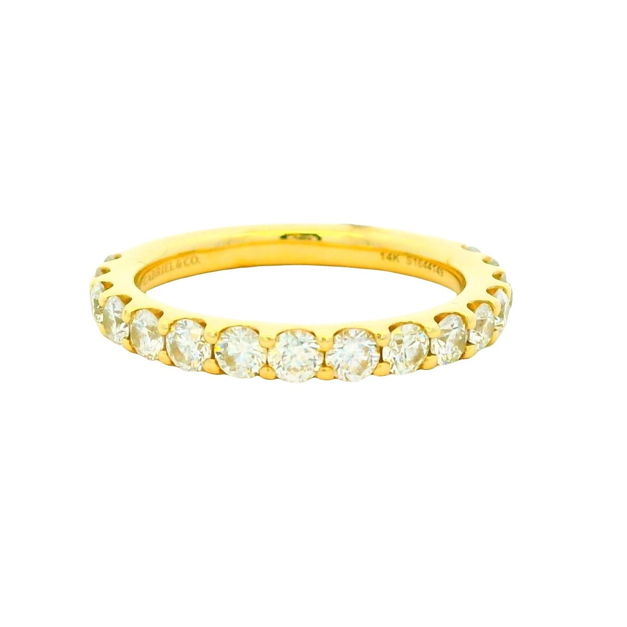 Gabriel & Co. 1.03ctw 14K Yellow Gold Shared Prong Diamond Wedding Band