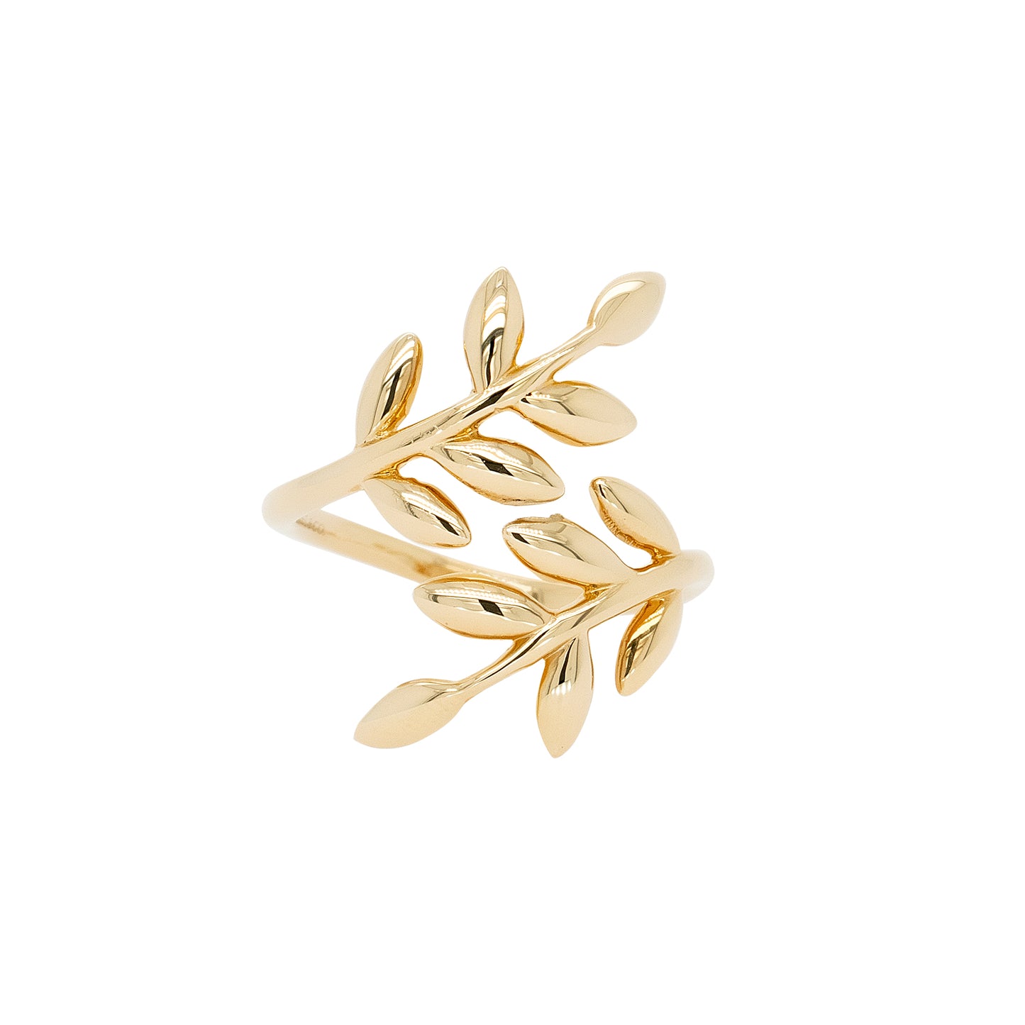 Gabriel & Co. 14k Yellow Gold Olive Leaf Bypass Ring