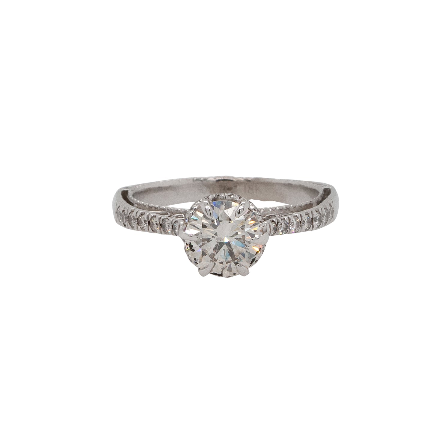 18k White Gold Verragio GIA Certified Diamond Engagement Ring