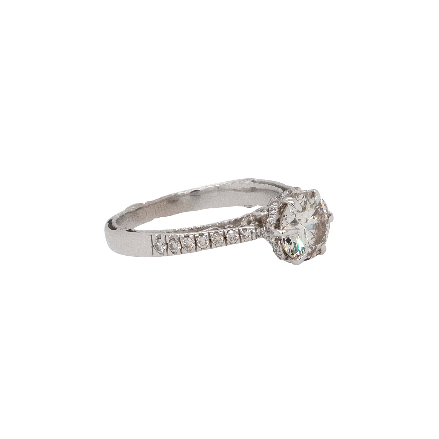 18k White Gold Verragio GIA Certified Diamond Engagement Ring