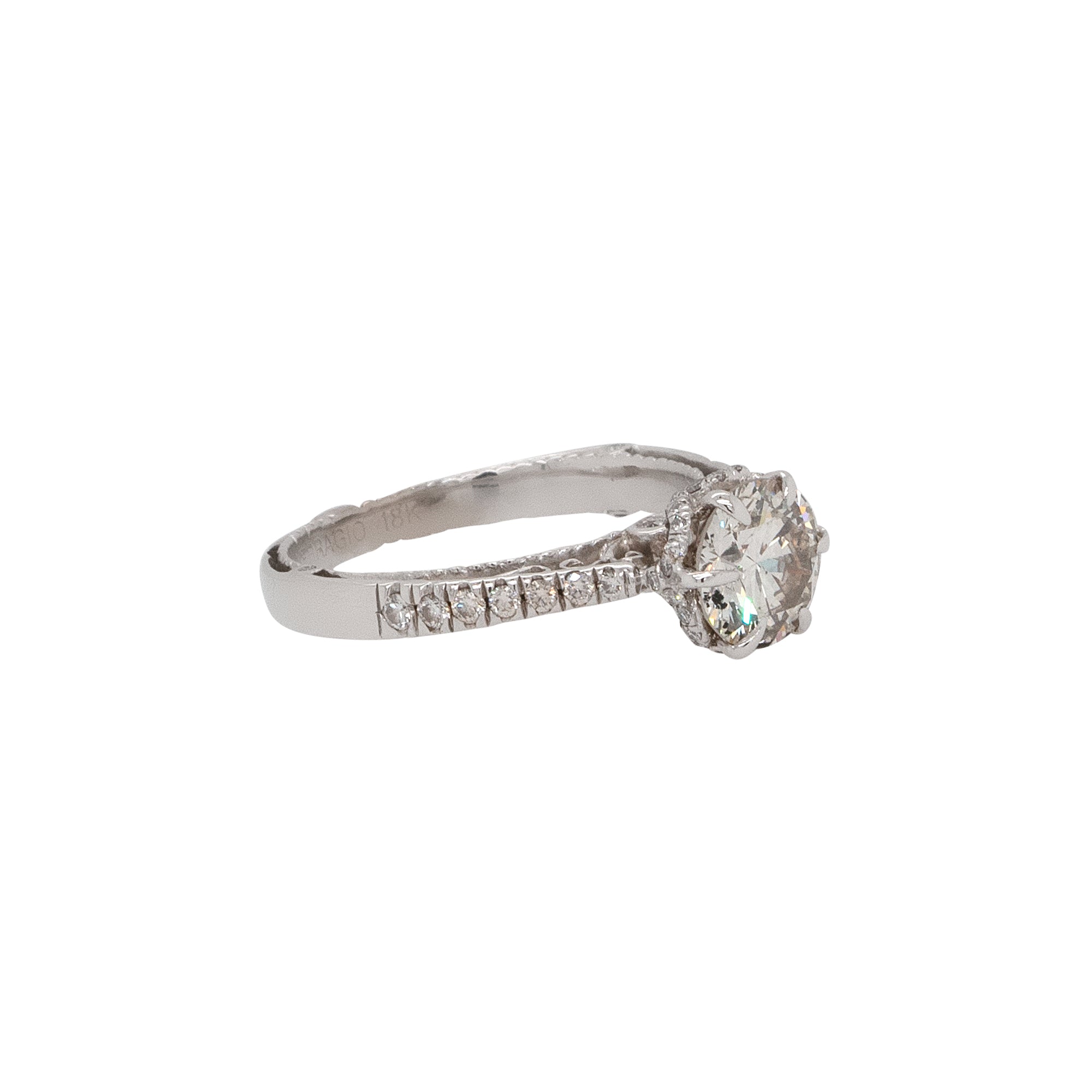 18k White Gold Verragio GIA Certified Diamond Engagement Ring