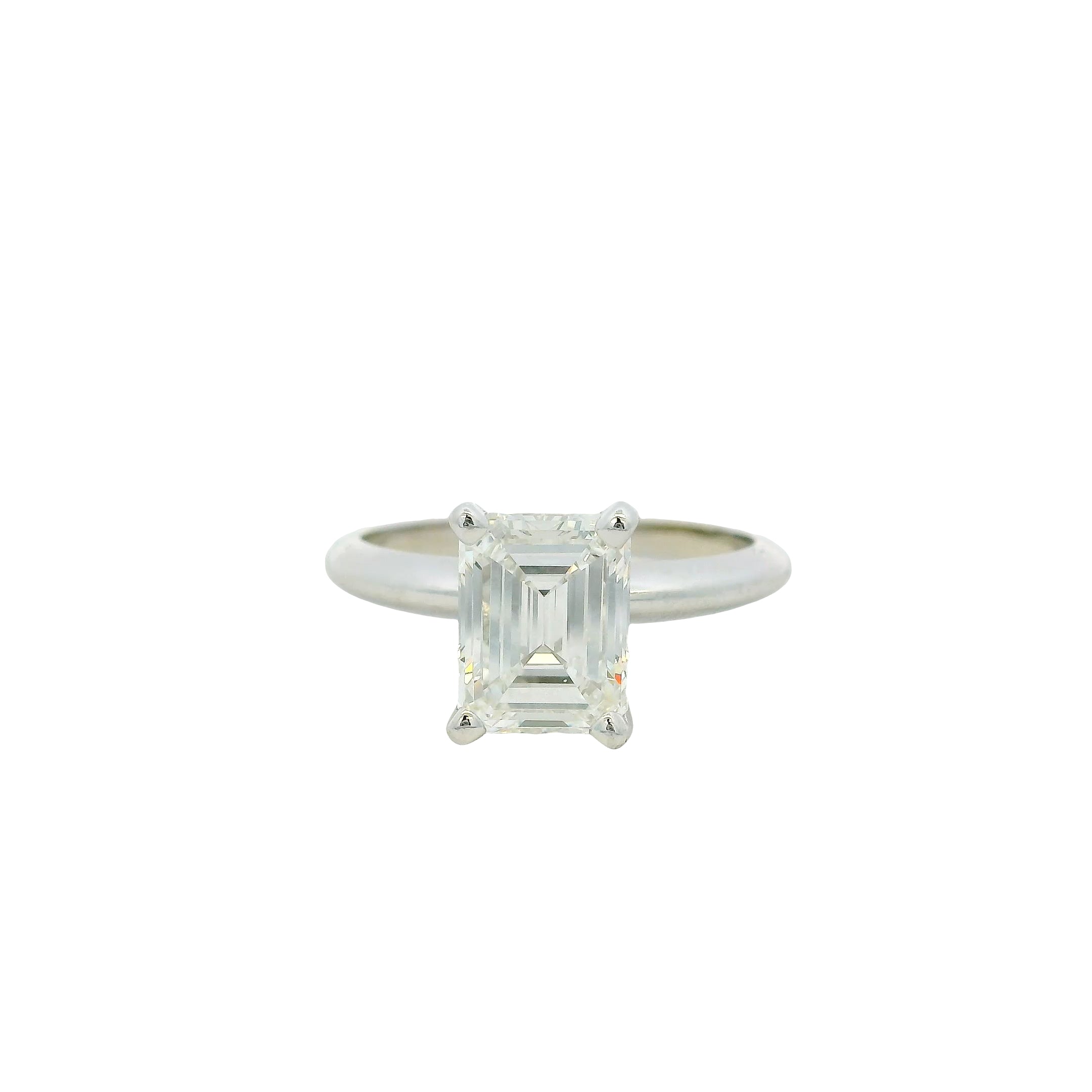 18k White Gold 2.40ct GIA-Certified Emerald-Cut Diamond Engagement Ring