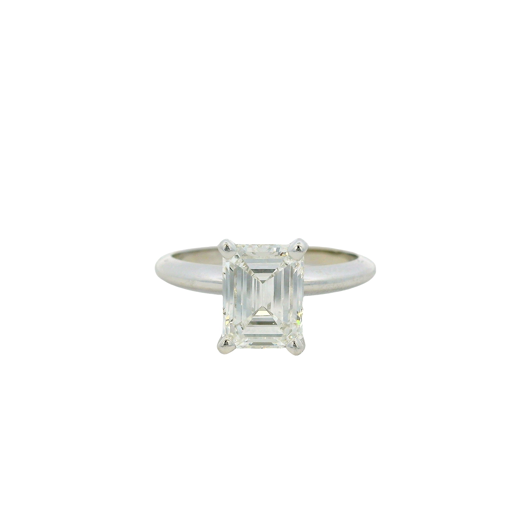18k White Gold 2.40ct GIA-Certified Emerald-Cut Diamond Engagement Ring