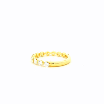 Gabriel & Co. 1.10ctw 14K Yellow Gold Single Prong Diamond Anniversary Wedding Band