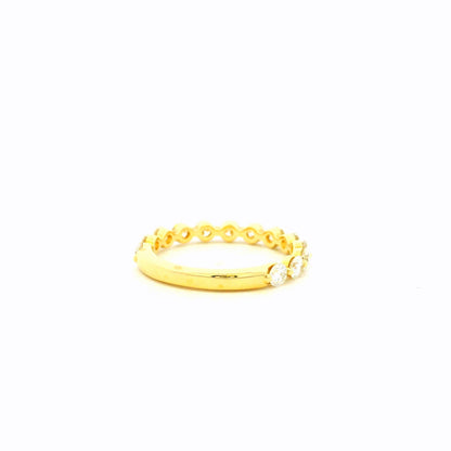 Gabriel & Co. 1.10ctw 14K Yellow Gold Single Prong Diamond Anniversary Wedding Band