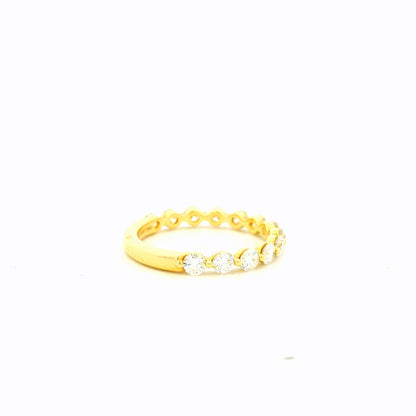 Gabriel & Co. 1.10ctw 14K Yellow Gold Single Prong Diamond Anniversary Wedding Band
