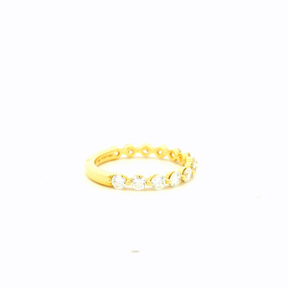 Gabriel & Co. 1.10ctw 14K Yellow Gold Single Prong Diamond Anniversary Wedding Band