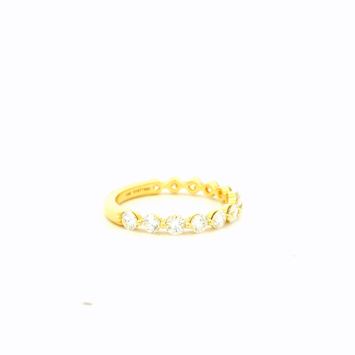 Gabriel & Co. 1.10ctw 14K Yellow Gold Single Prong Diamond Anniversary Wedding Band