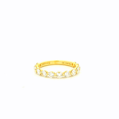 Gabriel & Co. 1.10ctw 14K Yellow Gold Single Prong Diamond Anniversary Wedding Band
